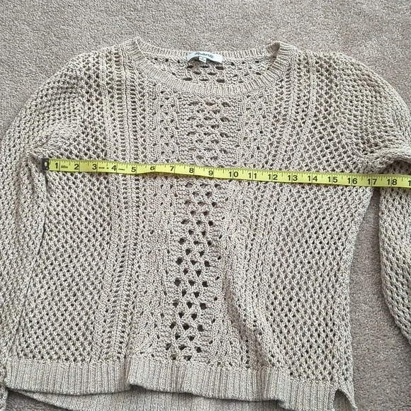 Madewell Crochet Knit Sweater Beige Medium - Picture 10 of 10
